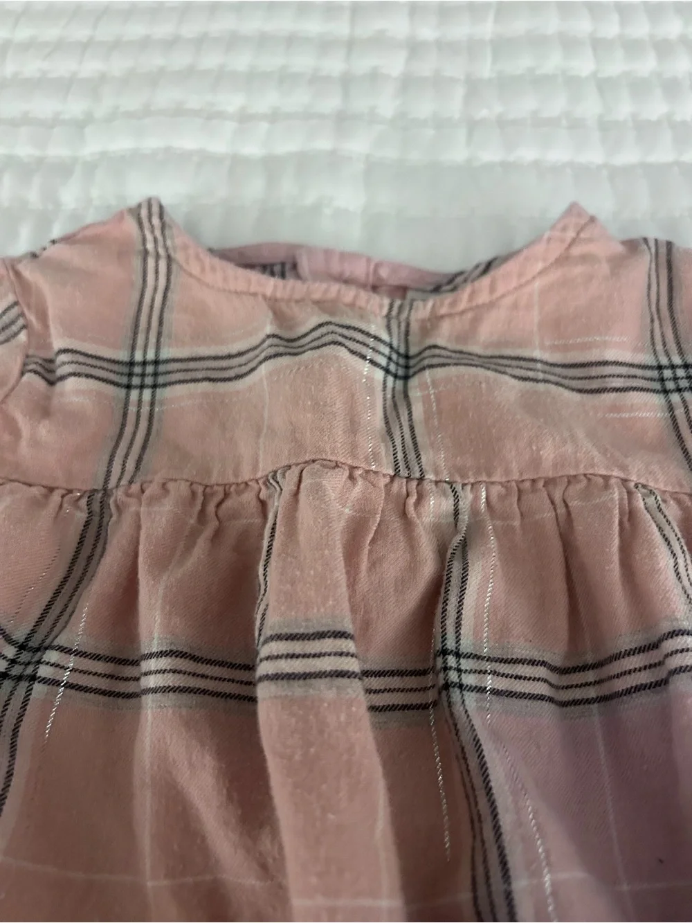 Carters Pink Plaid Ruffle Set with Matching Bloomers. Size 24M